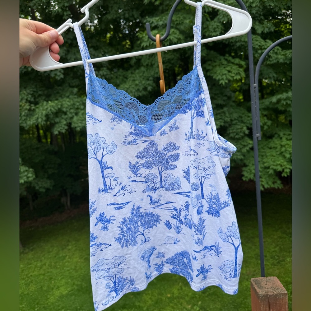 Scenic Blue Lace Trim Camisole